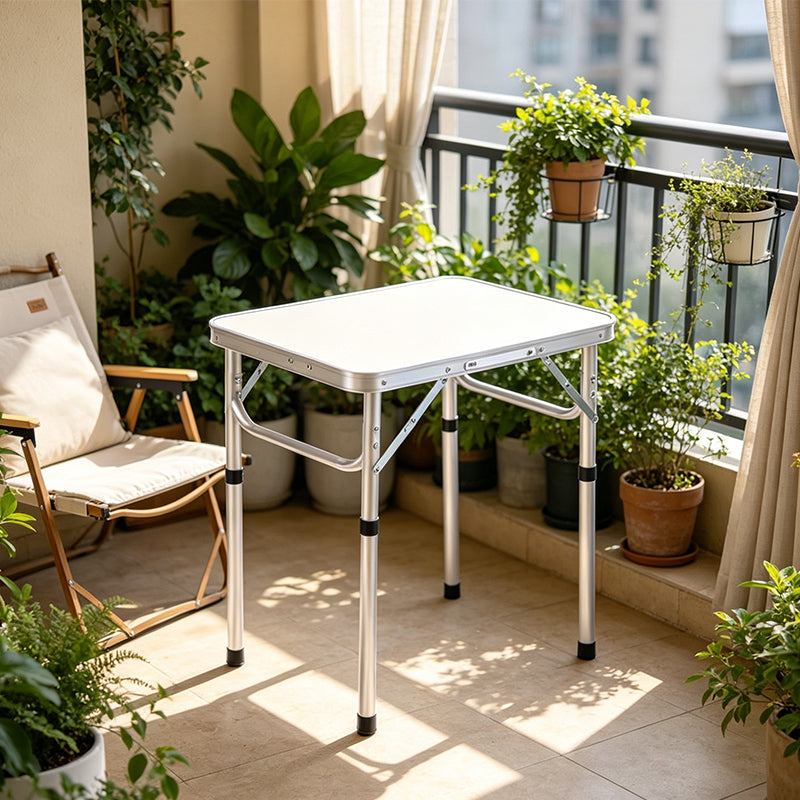 Folding Table Aluminum 23.6 x 17.7 inch Two Heights Set of 2 5