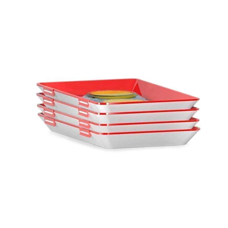 Food Preservation Trays with Elastic Lid Set of 3 Red 1