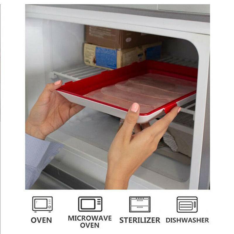 Food Preservation Trays with Elastic Lid Set of 3 Red 2