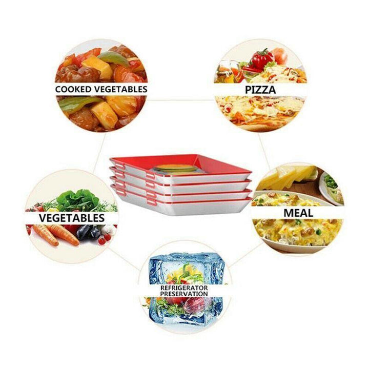 Food Preservation Trays with Elastic Lid Set of 3 Red 3