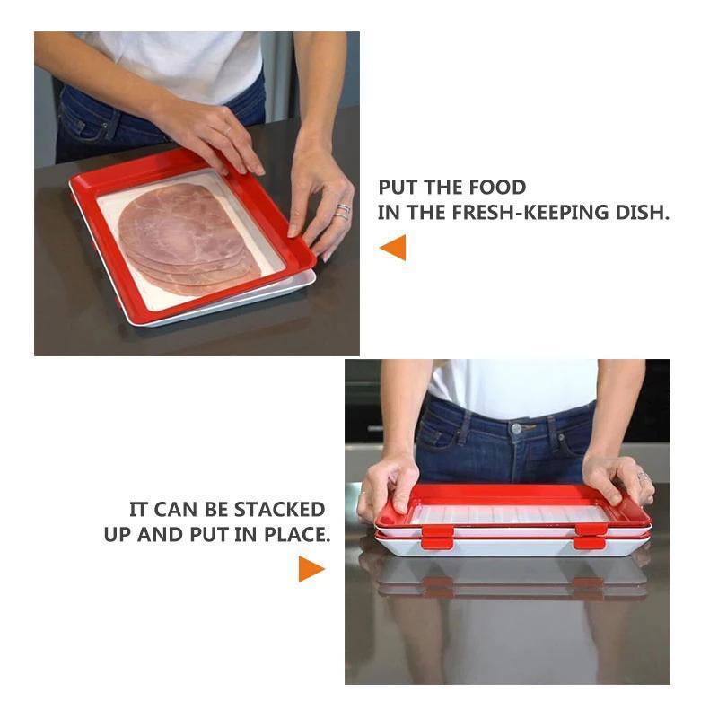 Food Preservation Trays with Elastic Lid Set of 3 Red 6