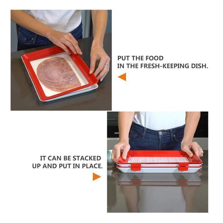 Food Preservation Trays with Elastic Lid Set of 3 Red 6