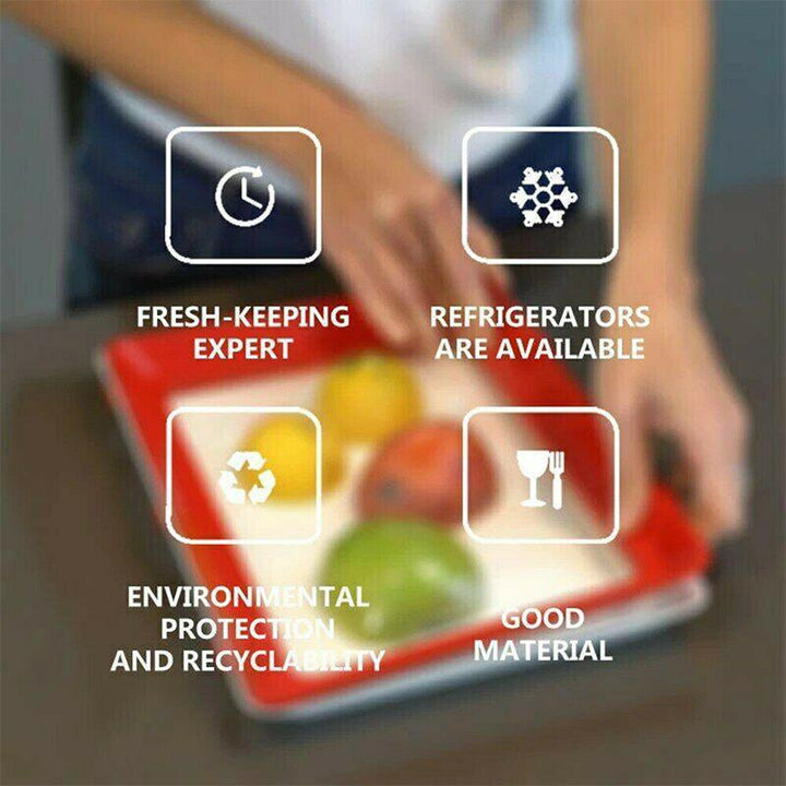 Food Preservation Trays with Elastic Lid Set of 3 Red 7