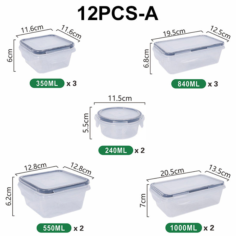 Food Storage Containers with Locking Lids 12 or 16 Piece Set 12 Piece Set A 1