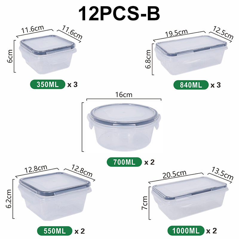 Food Storage Containers with Locking Lids 12 or 16 Piece Set 12 Piece Set B 1