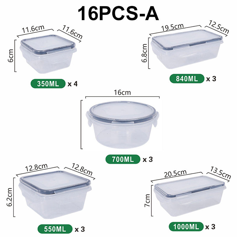 Food Storage Containers with Locking Lids 12 or 16 Piece Set 16 Piece Set A 1