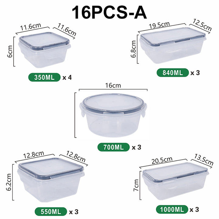 Food Storage Containers with Locking Lids 12 or 16 Piece Set 16 Piece Set A 1