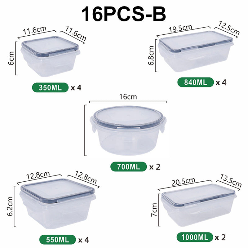 Food Storage Containers with Locking Lids 12 or 16 Piece Set 16 Piece Set B 1