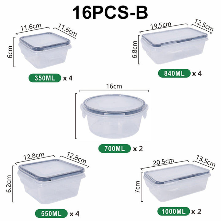 Food Storage Containers with Locking Lids 12 or 16 Piece Set 16 Piece Set B 1