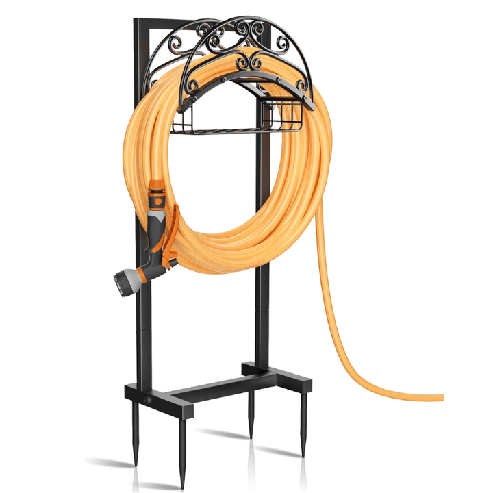 Freestanding Garden Hose Holder with Basket 150 ft 1
