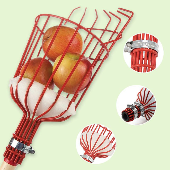 Fruit Picker Basket Head 13.6 x 5.7 Inch Iron Wire Set of 2 Basket Only 1