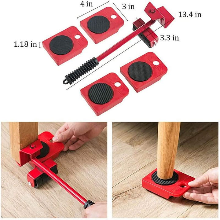 Furniture Lifter and Mover Set 5 Piece Red 4