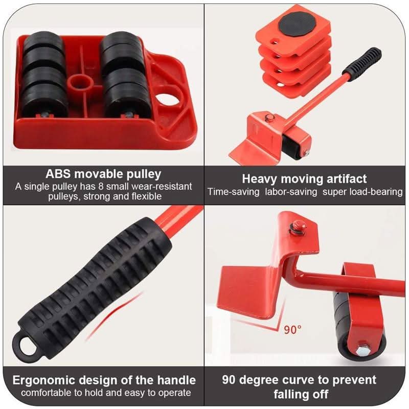 Furniture Lifter and Mover Set 5 Piece Red 5
