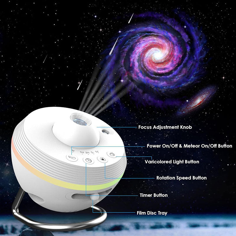 Galaxy Star Projector Night Light 360 Degree Rotating Base 2