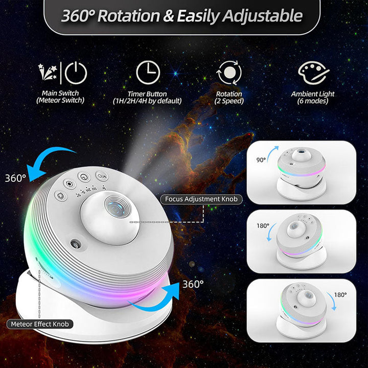 Galaxy Star Projector Night Light 360 Degree Rotating Base 5