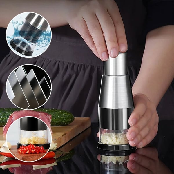 Garlic Chopper Hand Press Stainless Steel 3