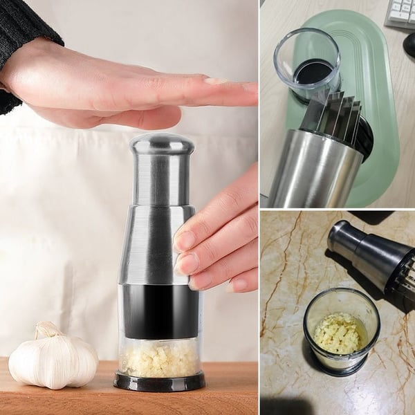 Garlic Chopper Hand Press Stainless Steel 9