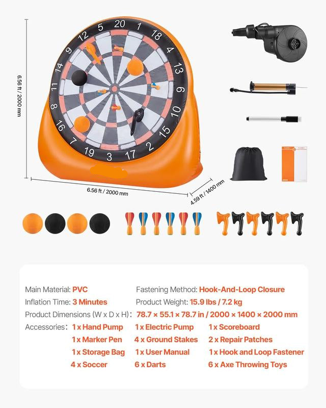 Giant Inflatable Soccer Dartboard Target PVC 2