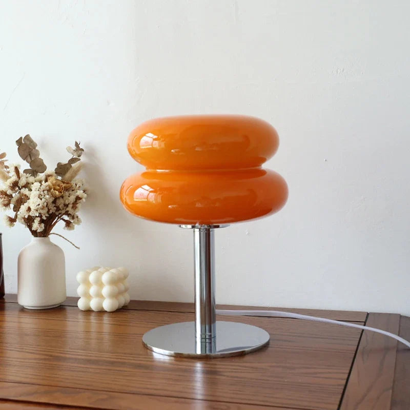 Glass Table Lamp with Chrome Base 11 Inch USB Powered 2