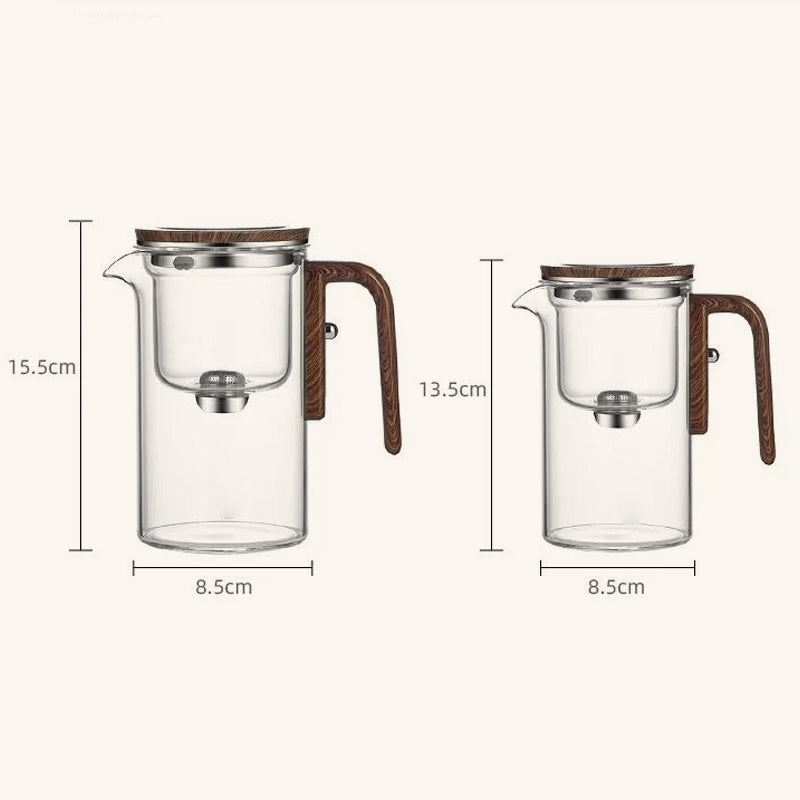 Glass Teapot with Infuser and Wooden Handle 1