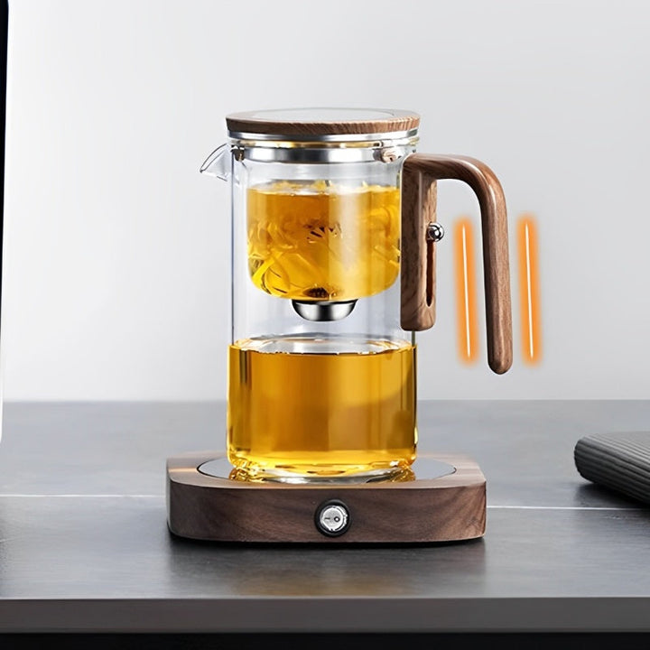 Glass Teapot with Infuser and Wooden Handle 5
