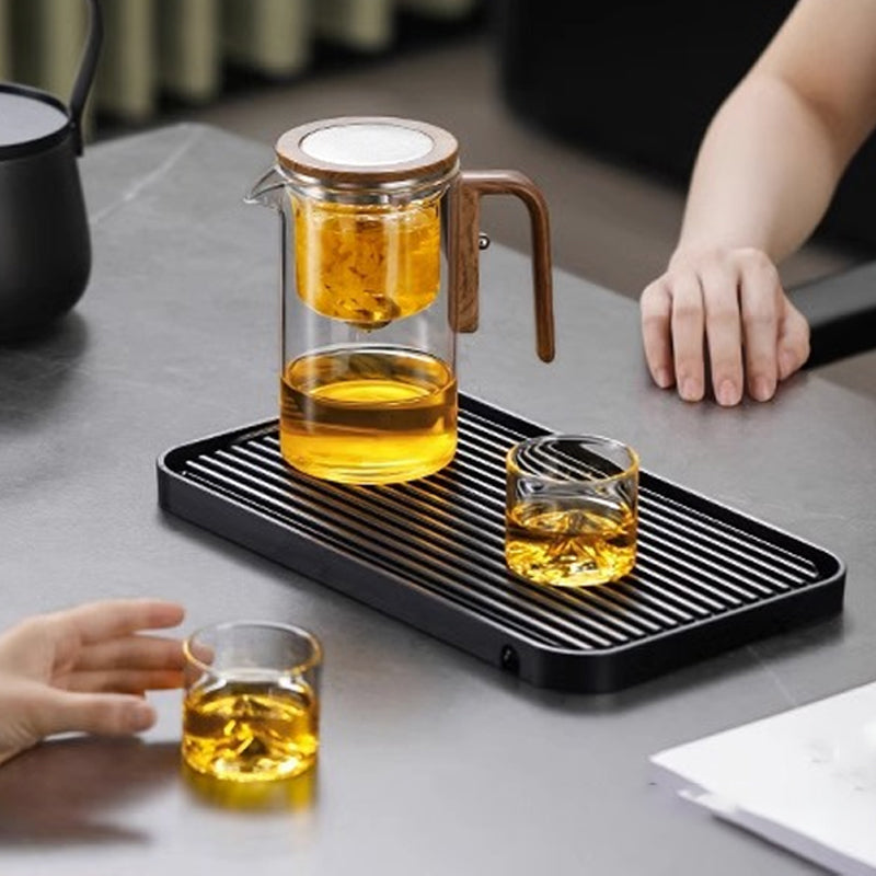 Glass Teapot with Infuser and Wooden Handle 8