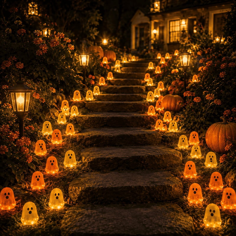 Glow in the Dark Mini Ghosts Resin 200 Pieces 8 Colors 14
