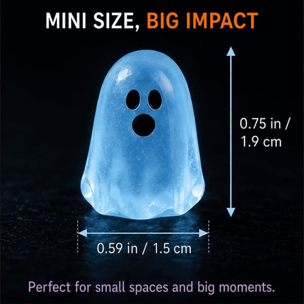 Glow in the Dark Mini Ghosts Resin 200 Pieces 8 Colors 2