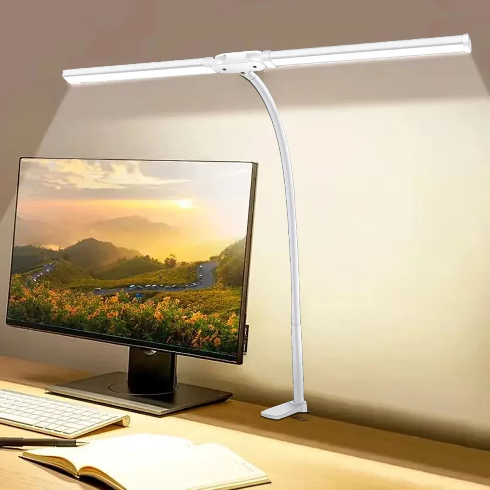 Gooseneck LED Desk Lamp Dimmable USB Powered Aluminum Set of 2 1
