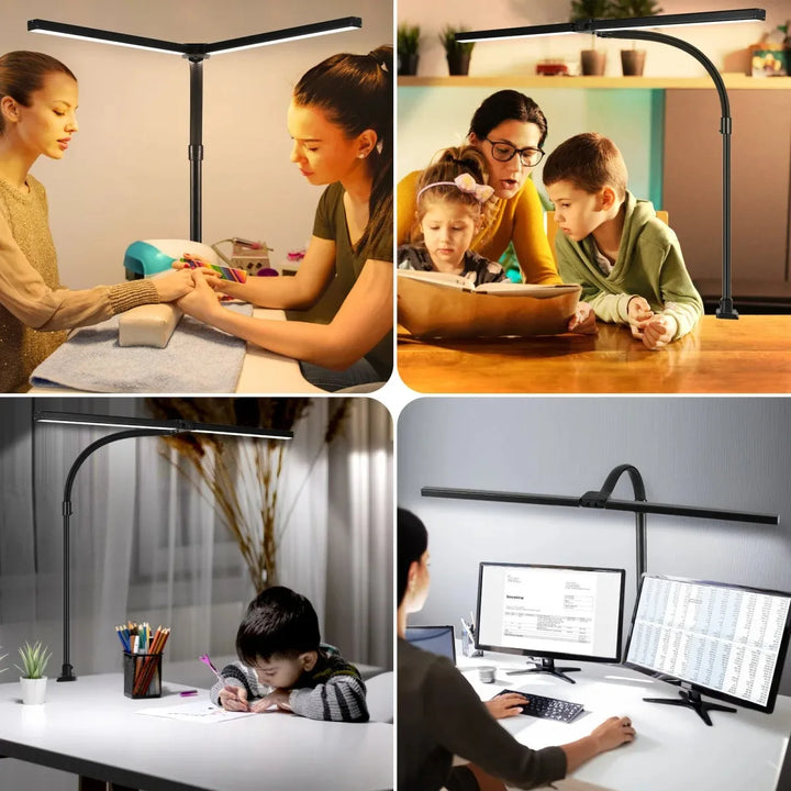 Gooseneck LED Desk Lamp Dimmable USB Powered Aluminum Set of 2 2