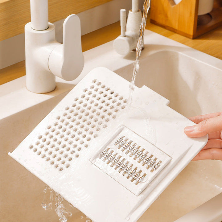 Grater and Drainer Cutting Board Set 6 in 1 Gray White 8