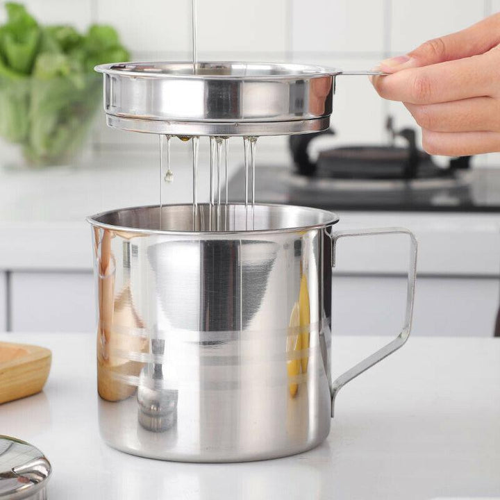 Grease Container with Strainer Stainless Steel 1.2 L 2