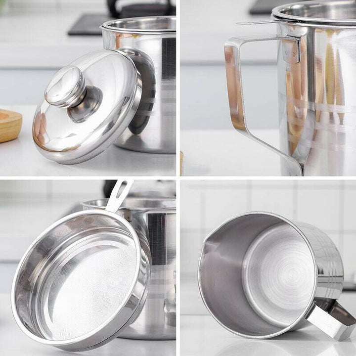 Grease Container with Strainer Stainless Steel 1.2 L 3