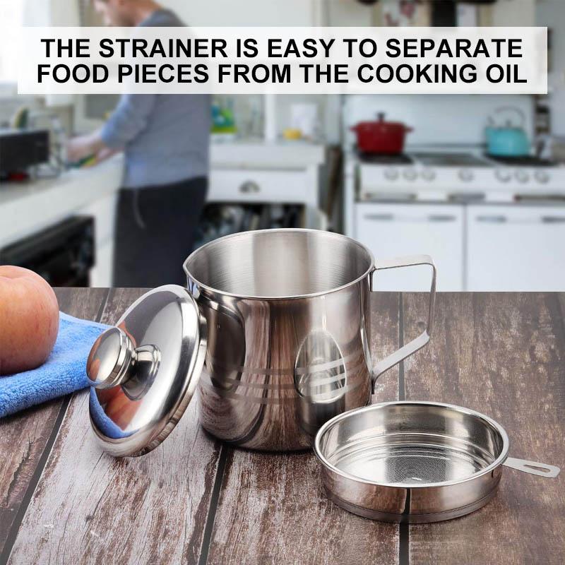 Grease Container with Strainer Stainless Steel 1.2 L 5