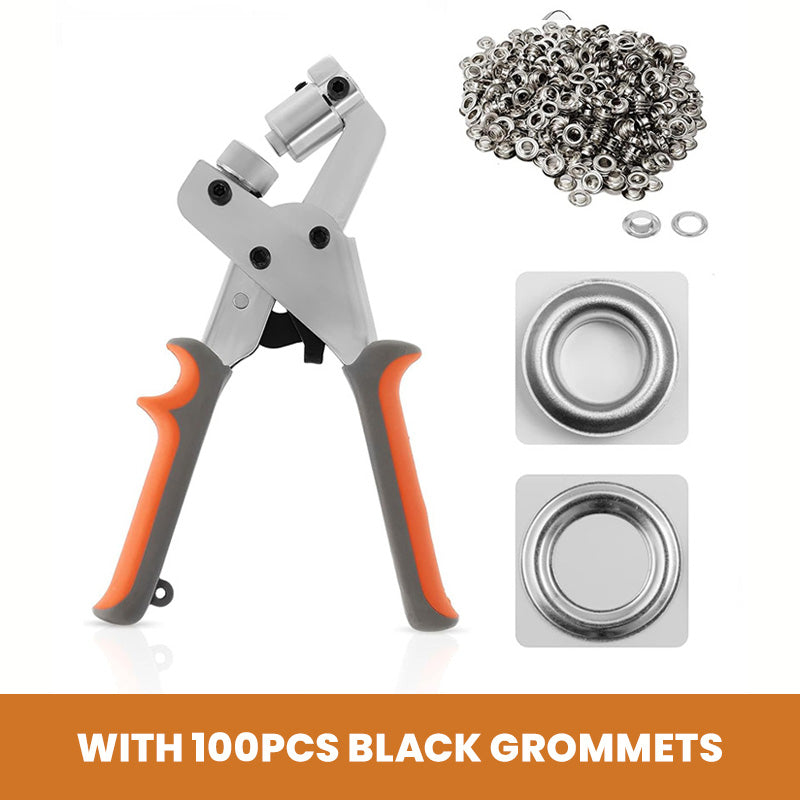 Grommet Hole Punch Pliers with 100 Grommets 100 Black 1