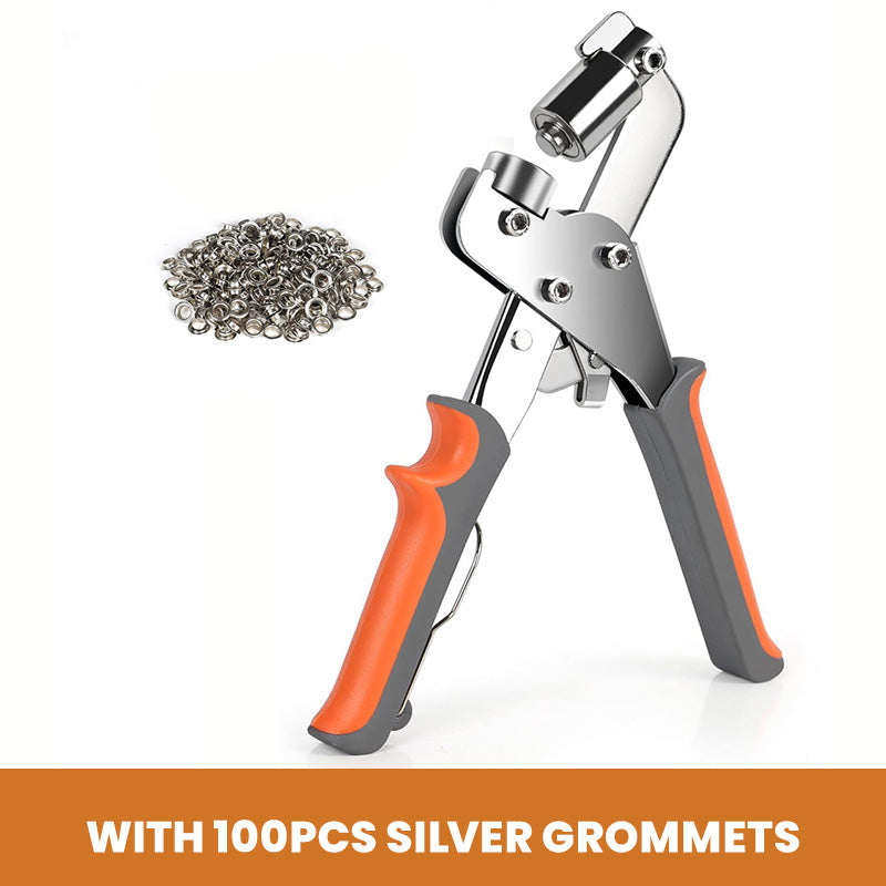 Grommet Hole Punch Pliers with 100 Grommets 100 Silver 1
