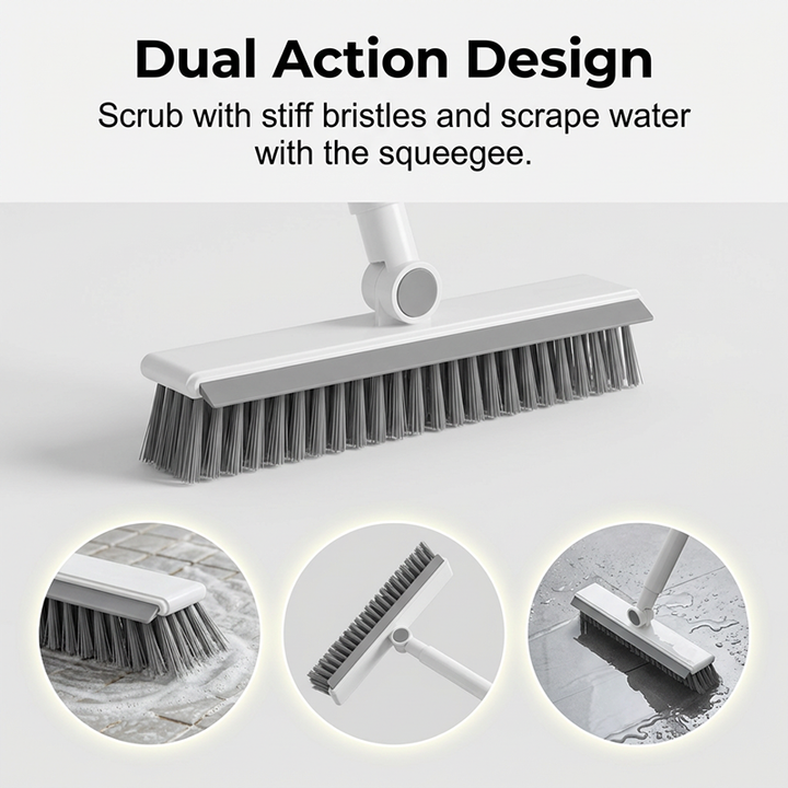 Grout Scrub Brush with Squeegee and Long Handle 41.7 Inch 1