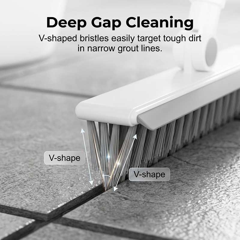 Grout Scrub Brush with Squeegee and Long Handle 41.7 Inch 3