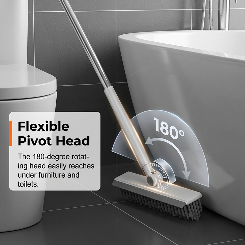 Grout Scrub Brush with Squeegee and Long Handle 41.7 Inch 5