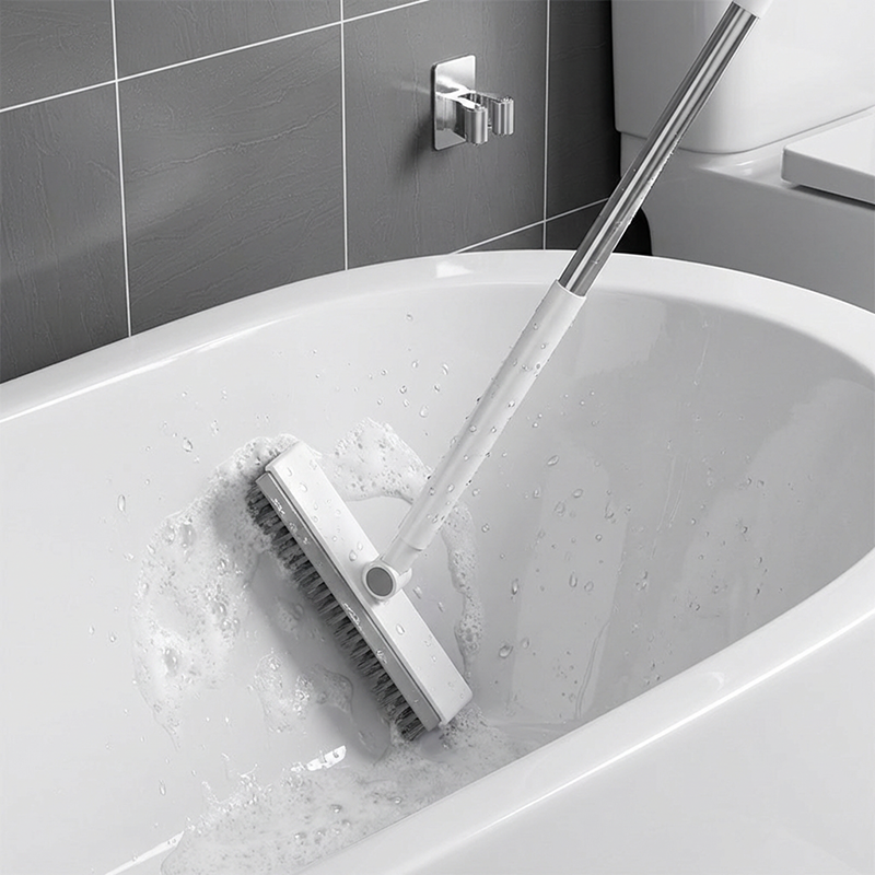 Grout Scrub Brush with Squeegee and Long Handle 41.7 Inch 7