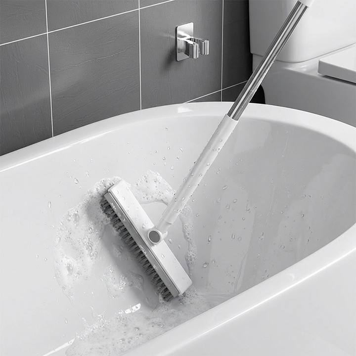 Grout Scrub Brush with Squeegee and Long Handle 41.7 Inch 7