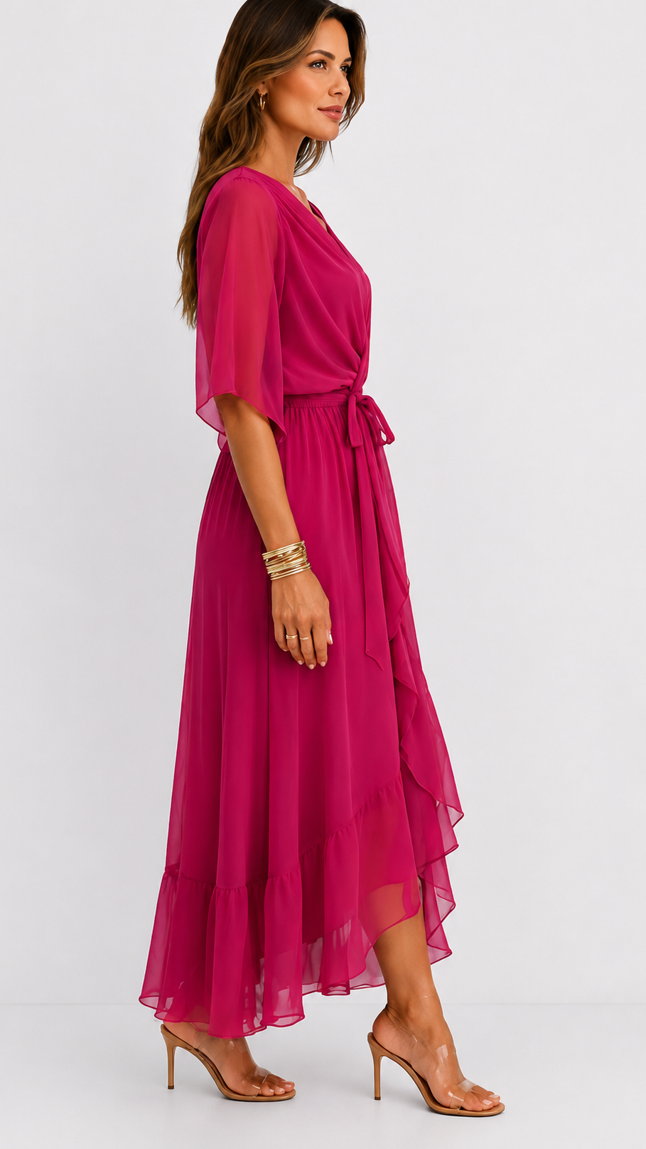 LOTTIE | TUMMY COVERAGE WRAP MAXI DRESS