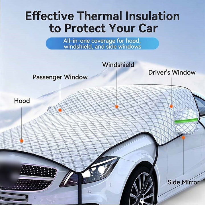 Half Car Cover Windshield and Hood Aluminum Foil 1