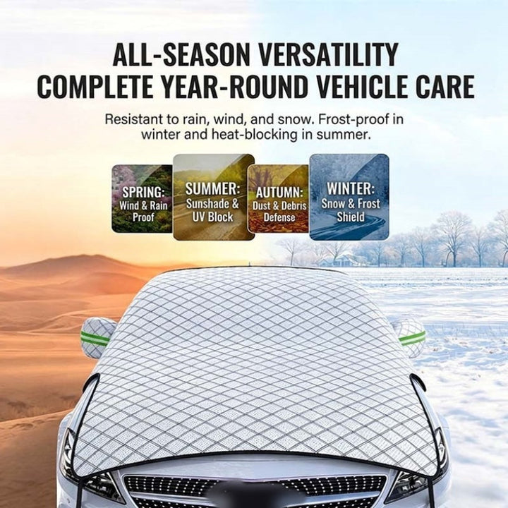 Half Car Cover Windshield and Hood Aluminum Foil 2