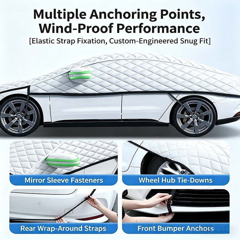 Half Car Cover Windshield and Hood Aluminum Foil 3