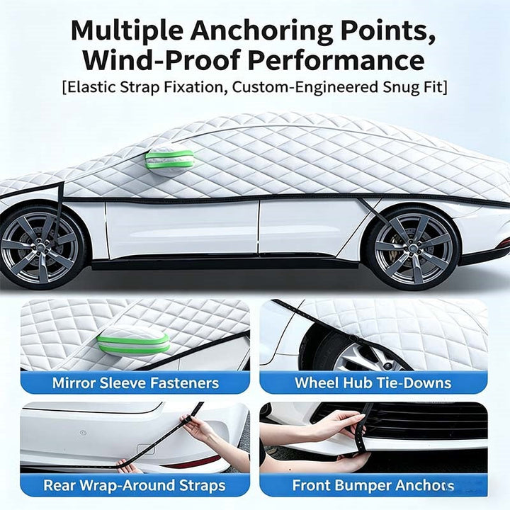Half Car Cover Windshield and Hood Aluminum Foil 3