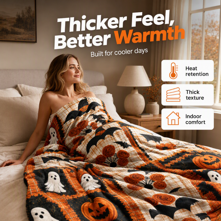 Halloween Patchwork Throw Blanket Flannel 2