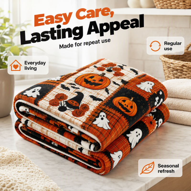 Halloween Patchwork Throw Blanket Flannel 4