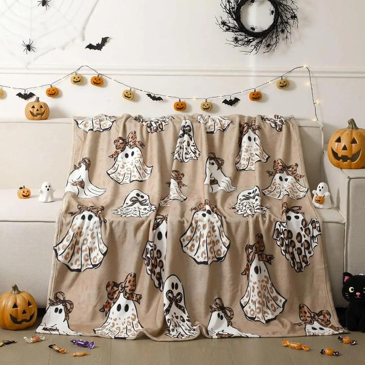 Halloween Throw Blanket Flannel Printed 2
