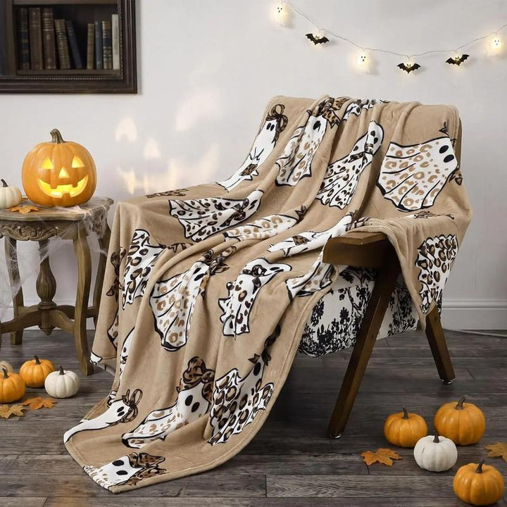 Halloween Throw Blanket Flannel Printed 3